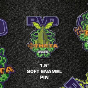 PVD +Theta 1.5" Soft Enamel Lapel Pin