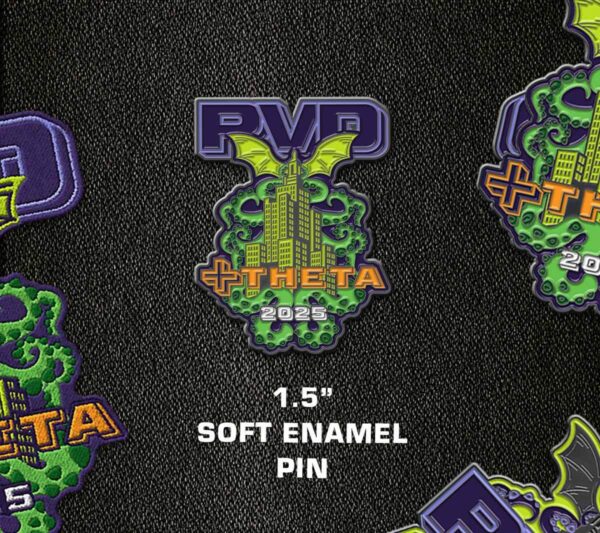 PVD +Theta 1.5" Soft Enamel Lapel Pin